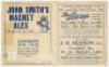 'Hedley Verity 10-10'. Yorkshire v Nottinghamshire, 9th- 12th July 1932. Original scorecard for the famous match played at Headingley where Hedley Verity took 10-10 for Yorkshire in Nottinghamshire's second innings. His final figures were 19.4 overs, 16 m - 2