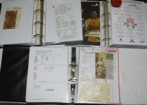 Middlesex C.C.C. and Lord's scorecards 2008-2019. Four files comprising a large and comprehensive selection of official scorecards, many accompanied by official match tickets and other ephemera, for matches played in seasons 2008-2015 and 2019. Scorecards