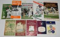 West Indies tour brochures and programmes 1933-1991. A selection of official and unofficial tour guides and booklets. Tours include to England 1933, 1939, 1957, 1963, 1966, 1980, 1991, to South Africa 1983, to India 1958/59 etc. Editors/ publishers includ