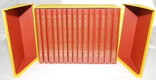 Wisden Cricketers' Almanack 1864-1878. Fifteen facsimile editions published by John Wisden &amp; Co Ltd, London 1991. Limited edition 156/1000. Brown hard board covers with gilt lettering to covers and spine. Very good condition - cricket