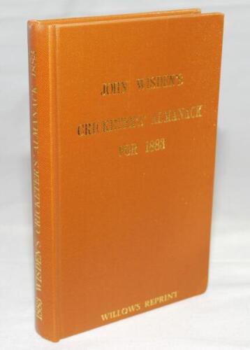 Wisden Cricketers' Almanack 1883. Willows softback reprint (1988) in light brown hardback covers with gilt lettering. Limited edition 387/500. Very good condition - cricket