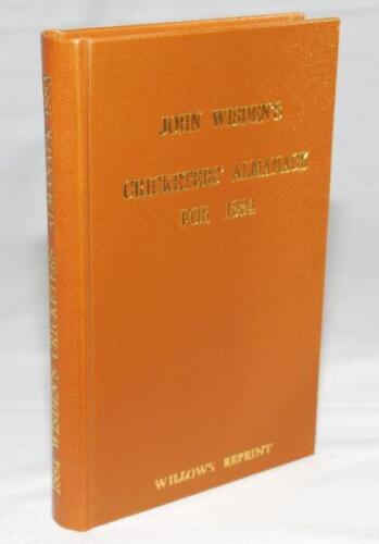 Wisden Cricketers' Almanack 1884. Willows softback reprint (1984) in light brown hardback covers with gilt lettering. Limited edition 353/500. Very good condition - cricket