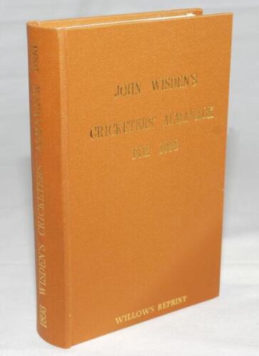 Wisden Cricketers' Almanack 1893. Willows softback reprint (1992) in light brown hardback covers with gilt lettering. Limited edition 192/500. Very good condition - cricket