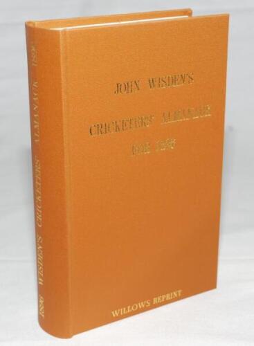 Wisden Cricketers' Almanack 1896. Willows softback reprint (1993) in light brown hardback covers with gilt lettering. Limited edition 96/500. Very good condition - cricket