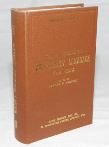 Wisden Cricketers' Almanack 1899. Willows hardback reprint (1995) in dark brown boards with gilt lettering. Limited edition 409/500. Very good condition - cricket