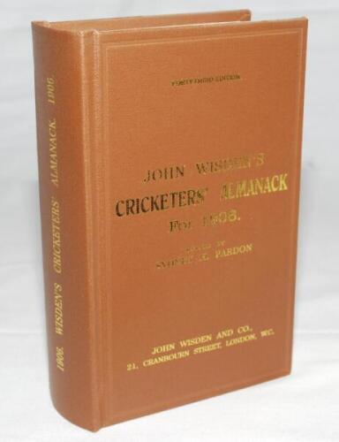 Wisden Cricketers' Almanack 1906. Willows hardback reprint (1999) in dark brown boards with gilt lettering. Limited edition 383/500. Very good condition - cricket