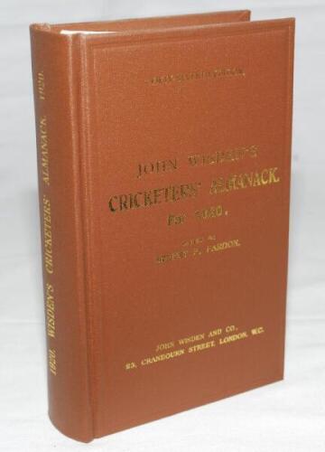 Wisden Cricketers' Almanack 1920. Willows hardback reprint (2003) in dark brown boards with gilt lettering. Limited edition 423/500. Very good condition - cricket