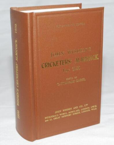 Wisden Cricketers' Almanack 1930. Willows hardback reprint (2008) in dark brown boards with gilt lettering. Limited edition 215/500. Very good condition - cricket