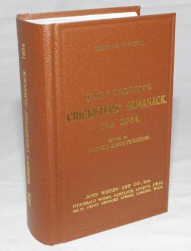 Wisden Cricketers' Almanack 1934. Willows hardback reprint (2010) in dark brown boards with gilt lettering. Limited edition 335/500. Very good condition - cricket