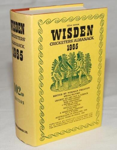 Wisden Cricketers' Almanack 1965. Original hardback with dustwrapper. Very good condition - cricket