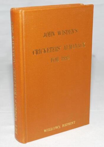 Wisden Cricketers' Almanack 1884. Willows softback reprint (1984) in light brown hardback covers with gilt lettering. Limited edition 213/500. Good+ condition - cricket