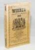 Wisden Cricketers' Almanack 1943. 80th edition. Original limp cloth covers. Only 5600 copies printed in this war year. Staining to the top of the book to front and rear covers and the spine, internally in good condition - cricket