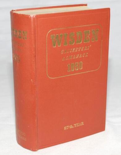 Wisden Cricketers' Almanack 1950. Original hardback. Handwritten signature and date of ownership to title page otherwise in very good condition - cricket