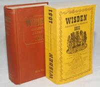 Wisden Cricketers' Almanack 1951 and 1953. The 1951 edition is in original limp cloth covers and the 1953 edition is an original hardback. The 1951 edition with minor soiling to covers otherwise in good condition, the 1953 hardback edition with minor soil