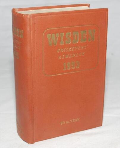 Wisden Cricketers' Almanack 1953. Original hardback. Good condition - cricket