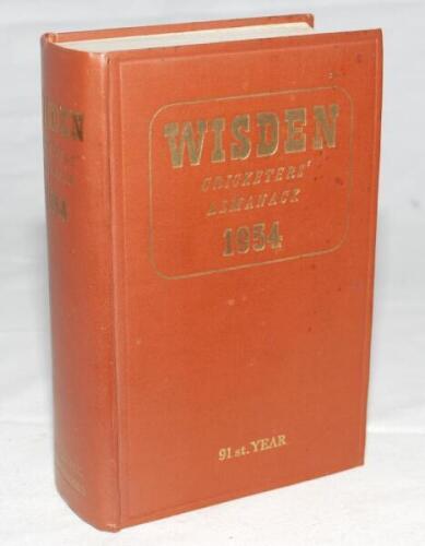 Wisden Cricketers' Almanack 1954. Original hardback. Odd very minor faults otherwise in good/very good condition - cricket