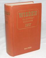 Wisden Cricketers' Almanack 1957. Original hardback. Wrinkling to the spine paper otherwise in good/very good condition - cricket