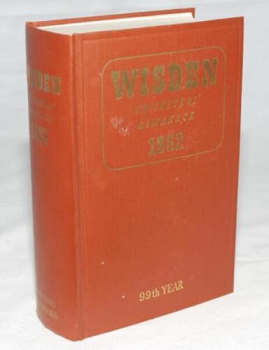 Wisden Cricketers' Almanack 1962. Original hardback. Very minor marks to front board otherwise in very good condition - cricket