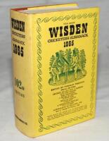 Wisden Cricketers' Almanack 1965. Original hardback with dustwrapper. Minor foxing to spine paper, back of dustwrapper and top page block edge otherwise in good/very good condition - cricket