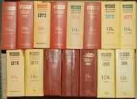 Wisden Cricketers' Almanack 1968, 1971 to 2021. Original hardback editions with dustwrapper present to the majority of the run with the exception of the 1968, 1971, 1973, 1975, 1980 to 1982 and 1985 editions. Some faults to the dustwrappers of the early e