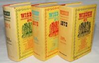Wisden Cricketers' Almanack 1972, 1973 and 1974. Original hardback with dustwrappers. All three editions with age toning to spine of dustwrappers, al either have some staining or wear to dustwrappers otherwise in good condition. Qty 3 - cricket