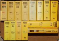 Wisden Cricketers' Almanacks 1978 to 1981, 1984, 1988, 1989, 1993, 1998, 2012, 2013, 2014 and 2015. Original hardback editions with dustwrapper with the exception of the 1988 and 1989 editions which are softback. The 2015 is a large format hardback editio