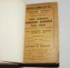 Wisden Cricketers' Almanack 1909. 46th edition. Bound in dark brown boards, original paper wrappers, with gilt titles to spine. Some wear and small loss to wrapper corners, some small loss to page edges towards the end of the book otherwise in good condit