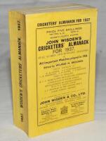 Wisden Cricketers' Almanack 1937. 74th edition. Original paper wrappers. Very slight bowing to spine otherwise in very good/excellent condition - cricket