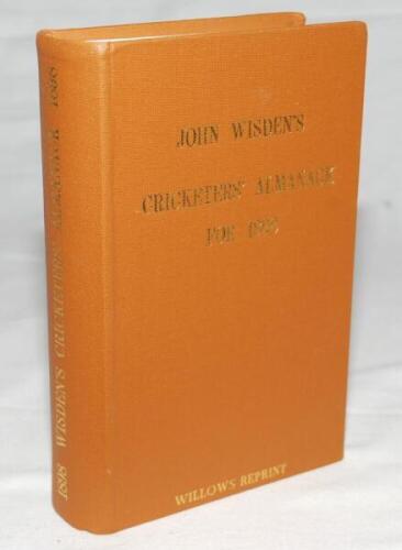 Wisden Cricketers' Almanack 1898. Willows softback reprint (1995) in light brown hardback covers with gilt lettering. Limited edition 239/500. Good/very good condition - cricket