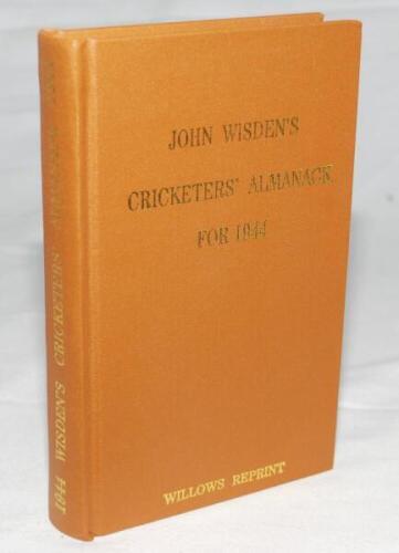 Wisden Cricketers' Almanack 1944. Willows softback reprint (2000) in light brown hardback covers with gilt lettering. Limited edition 55/500. Very good condition - cricket