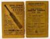 Wisden Cricketers' Almanack 1921 to 1943. A complete collection of original front and rear wrappers for books for the period stated. Original linen covers from 1938 onwards. Varied condition, some wear to wrappers/covers, some soiling, some loss to wrappe