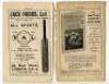 Wisden Cricketers' Almanack 1921 to 1943. A complete collection of original front and rear wrappers for books for the period stated. Original linen covers from 1938 onwards. Varied condition, some wear to wrappers/covers, some soiling, some loss to wrappe - 2