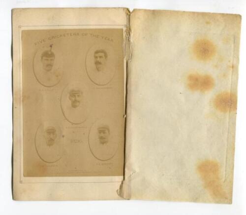 Wisden Cricketers' Almanack 'Five Cricketers of the Year'. Selection of original bookplate photographic plates taken from Wisden. The plates are 1897 (2 copies), 1905 (2), 1907 (2), 1915 (3), 1923, 1924 (trimmed) and 1925 . Qty 12. Odd faults otherwise in