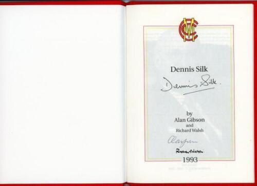 'Dennis Silk'. Alan Gibson and Richard Walsh. R. Walsh Books, Taunton 1993. Limited edition of 50 copies, this being number 33, signed by Gibson and Walsh, and by the subject Silk. VG - cricket