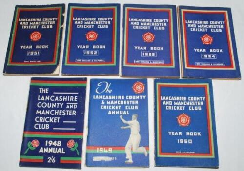 Lancashire C.C.C. annuals and yearbooks 1948-2017. A good run of annuals for seasons 1948 and 1949, and yearbooks for seasons 1950-1956, 1958-1961, 1964-1966, 1968-1971, 1975-1977, 1979, 1981, 1984, 1986, 1987, 1989, 1991, 1994-2001, and 2003-2017. Qty 53