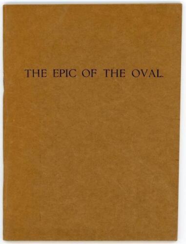 Surrey cricket. 'The Epic of the Oval'. E.B.V. Christian. Privately printed 1930. Original brown card wrappers. Sold with 'Surrey Cricket- Its History and Associations'. Lord Alverstone and C.W. Alcock. London 1902. Original pictorial cloth. Both editions