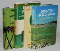 Cricket writers biographies and histories. Box comprising thirty four titles, each signed by the author. Authors' signatures include Jim Swanton (4 titles), David Frith (15), Christopher Martin-Jenkins (4 including an 'Uncorrected advance proof' copy of '