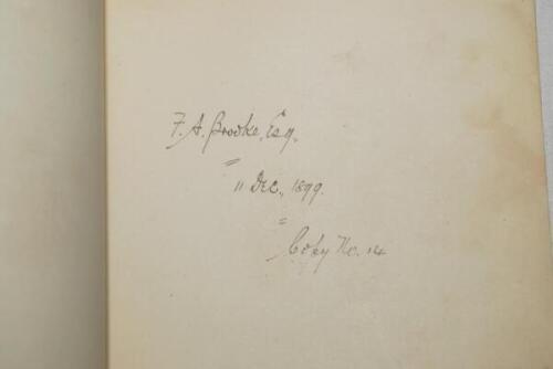 'Feats, Facts, and Figures of 1899'. F.S. Ashley-Cooper. Published for private circulation by Merritt &amp; Hatcher, London 1899. First year of issue, of which only twenty copies were produced. 51pp. Original pale blue paper wrappers with replacement spin