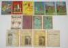 Cricket annuals and Club and league handbooks 1902-1979. Fourteen annuals including Evening News Cricket Annual 1902, 1903, 1904, age toning, wear, the 1903 and 1904 with boards detached. Leng's Cricket Handbook 1906 with significant worm damage, 1907 two