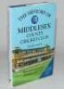 'The History of Middlesex County Cricket Club'. David Lemmon. Christopher Helm, Bromley 1988. Hardback with dustwrapper. Approx. forty five signatures in total to front and rear endpapers, half title page and the odd internal page. Signatures include an e