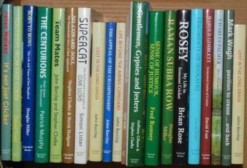 Fairfield Books. Ten hardbacks and one paperback title, each published by Fairfield books and signed by the author(s) or subject. Signed hardback titles are 'The Appeal of the Championship. Sussex in the Summer of 1981', John Barclay 2002. 'No Coward Soul