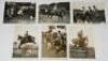 Horse racing and equestrianism c.1920s. V. Forbin collection. Six original mono press photographs depicting show jumping at the Dublin Spring Show, Ballsbridge, and Gorey Farming Annual Show, Ramsfort, ladies shoeing a racehorse at a stables, another ridi