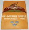 Olympics. 'Olympische Spiele [Olympic Games] Stockholm 1912'. Edited by A. Eichenberger, published by Julius Wagner, Zurich and Munich 1912. Original 135pp large format illustrated report on the 1912 Olympics with decorative colour wrappers, published in 