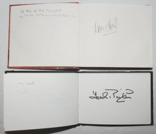 Sporting autograph albums. Two albums comprising over ninety signatures covering a range of sports, apparently collected in 2000s and 2010s at various venues. The majority signed individually to a page. Signatures include Kepler Wessels, Shane Warne, Geof