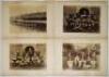 Emmanuel College, Cambridge 1894-1896. Four original sepia photographs of Emmanuel College teams, three of which depict team members seated and standing in rows wearing sporting attire. Teams are the Association Football XI 1894 and 1896, and the Tennis 