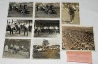 Police sport training circa early 1920s. Seven original mono press photographs including two of Harry Mallin, physical instructor to the Metropolitan police, working with police officers in the gym, officers in training with a medicine ball and tug-of-war