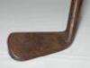 Early Andersons of Edinburgh smooth face lofting iron c.1890. Hickory shaft, leather grip. Maker's mark to rear of head. Good condition - golf