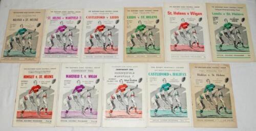 Rugby League Championship Final programmes 1959-1988. Twenty one official programmes for Finals. Programmes include Hunslet v St. Helens, Bradford 1959. Wakefield Trinity v Wigan, Bradford 1960. Huddersfield v Wakefield Trinity, Bradford 1962. Castleford 