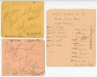 New Zealand 'All Blacks' tour to Britain, Ireland, France and North America 1953/54. Two album pages signed in pencil by eighteen members of the New Zealand touring party. One page annotated 'Jan 30, 1954 v England RU', the other 'Twickenham Ground', the 