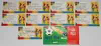 Euro 96 England. Nine original match tickets in official wallet for matches played in the tournament. Tickets are England v Switzerland, Wembley 8th June 1996, Germany v Czech Republic, Old Trafford 9th June, Turkey v Croatia, City Ground Nottingham 11th 